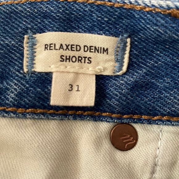 Madewell the Relaxed Denim Shorts in Kelton Wash: Raw-Hem Edition Low Rise sz 31 - Picture 9 of 10